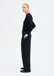 Crew Sweater in Cashmere - Black - CO Collections